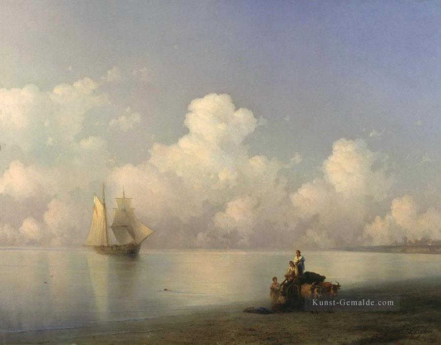 Abend im Meer 1871 Verspielt Ivan Aiwasowski russisch Ölgemälde